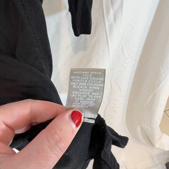 Joan Vass Studio Women's Black 3/4 Sleeve Structured Flare Top Size Small - Picture 3 of 6